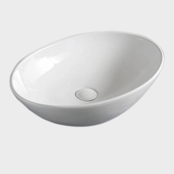 Lavabo Ceramica Bianco Ovale
