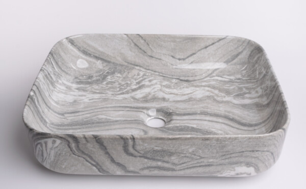 Lavabo Ceramica Rettangolare Grigio 6127-M5