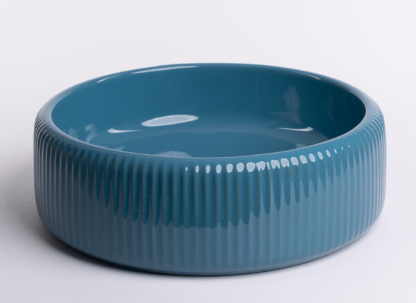 Lavabo da appoggio rotondo blu ceruleo 307