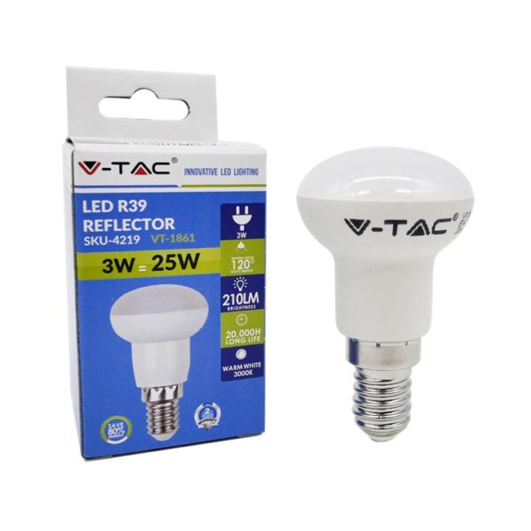 LAMPADINA LED 3W E14 R39 BIANCO NATURALE 4000K