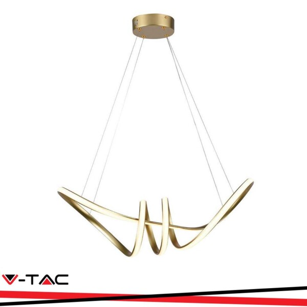 24W LED LAMPADA DECORATIVA A SOSPENSIONE 720*300 CORPO IN ORO CHAMPAGNE 3000K