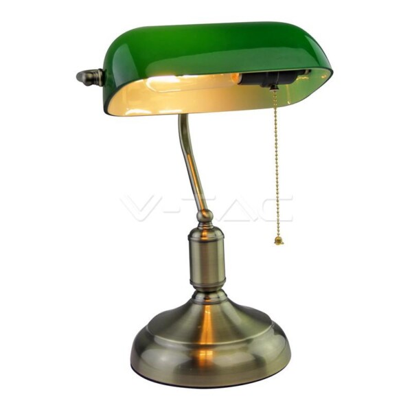 LAMPADA DA TAVOLO PER BANCHIERI CON INTERRUTTORE E27  VERDE