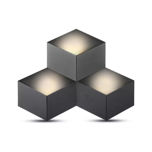 9W LAMPADA DA MURO CORPO NERO 3000K IP20