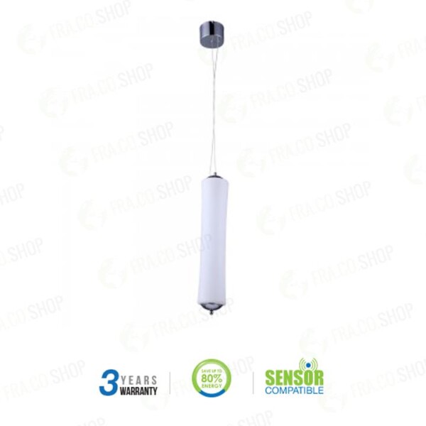 18W LED DESIGNER SINGLE LONG PENDANT TRIAC DIMMERABILE BIANCA 3000K