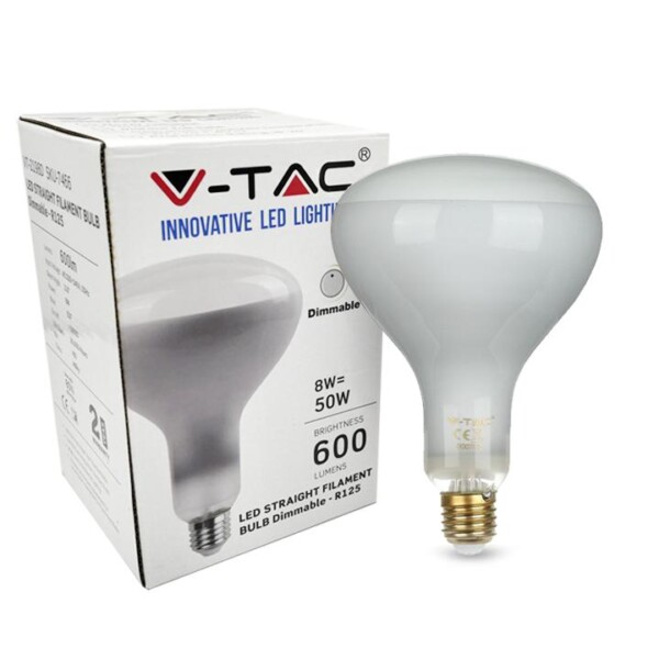 LED LAMPADINA 8W STRAIGHT FILAMENTO E27 R125 DIMMERABILE 4000K