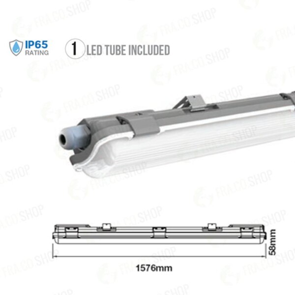 LED PLAFONIERA IMPERMEABILE150CM 1*22W 6400K