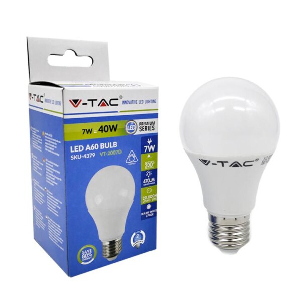 LED BULB - 7W E27 A60        THERMOPLASTIC WHITE DIMMABLE