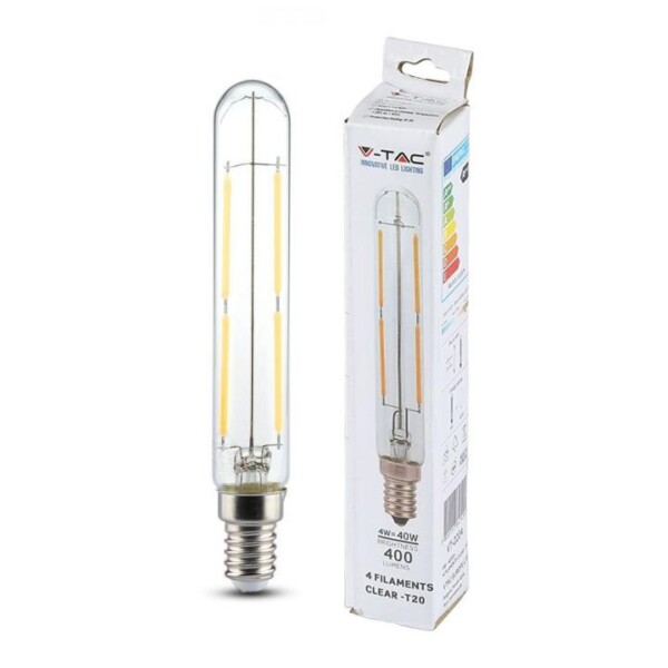 LED LAMPADINA - 4W E14 T20 FILAMENTO CLEAR GLASS 4000K