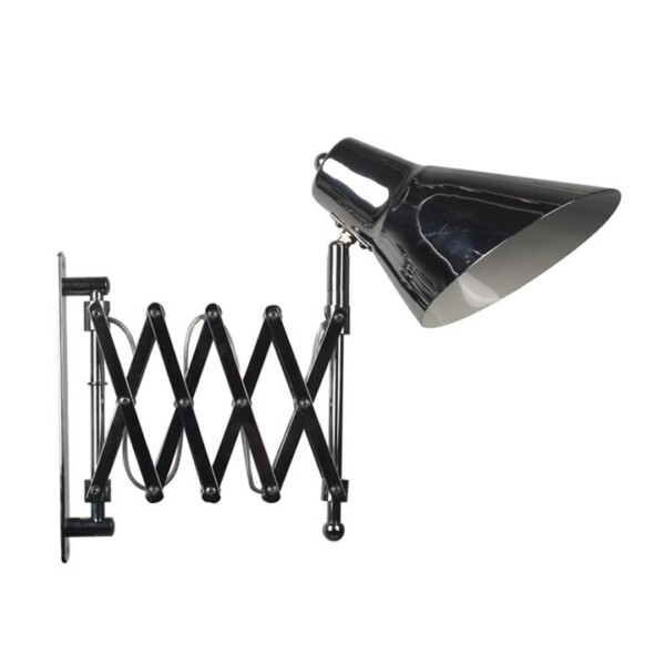 LAMPADA DA PARETE DI DESIGN INTERRUTTORE STAFFA REGOLABILE SUPPORTO E27 CROMO
