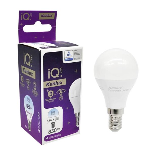 LAMPADINA LED IQ-LED G45E14 7,5W-CW - KANLUX