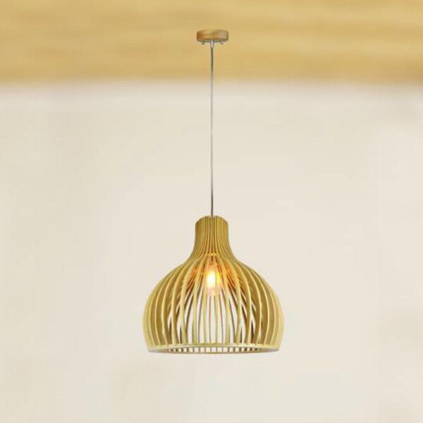 LAMPADA A SOSPENSIONE IN LEGNO CONO D450 X H450MM