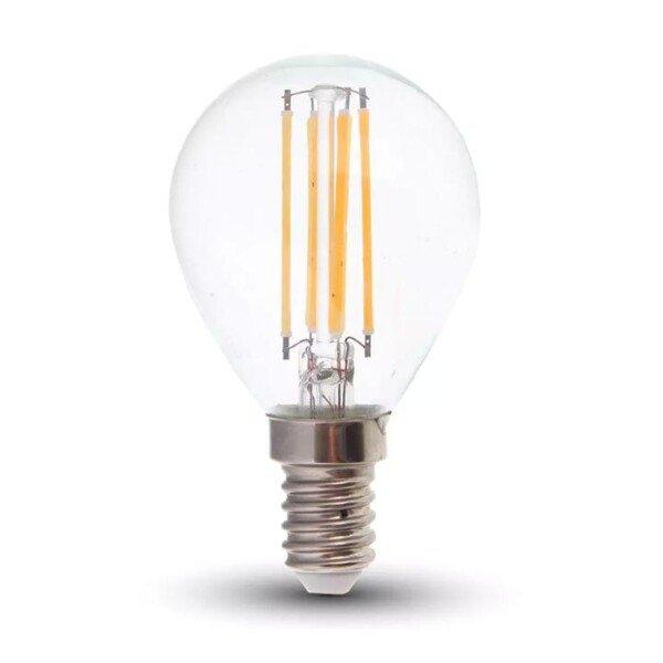 LED LAMPADINA 6W FILAMENTO E14 P45 TRASPARENTE 2700K