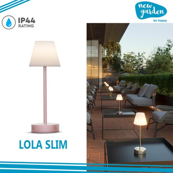 LOLA SLIM 30 2W ROSE GOLD 4000K RICARICABILE USB IP44