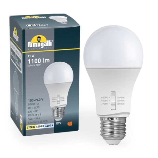 LAMPADINA E27 LED 8,5W CCT 3000-4000-6500K