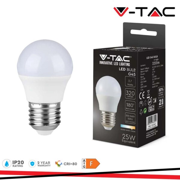 LED LAMPADINA 3.7W E27 G45 6500K