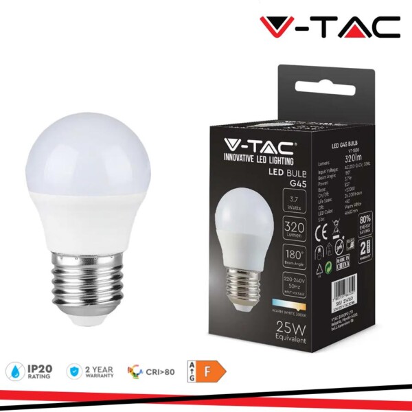 LED LAMPADINA 3.7W E27 G45 3000K