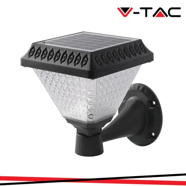 LED SOLARE LAMPADA DA PARETE WITH RF CONTROLLO 3IN1 IP44 CORPO NERO