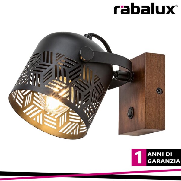 ROTEM, INDOOR METAL WOOD SPOT LAMP, E14 1X MAX 40W, WALNUT W