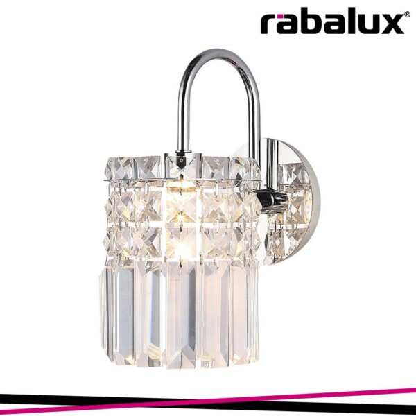 ROSANNA, WALL LAMP, CHROME, TRANSPARENT GLASS CRYSTALS, G9 1