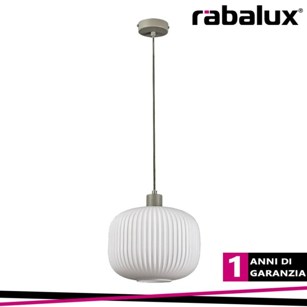 SORAYA, GLASS PENDANT , E27 1XMAX 60W, GREY, WHITE, D25