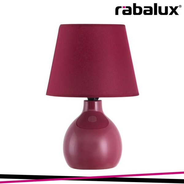 INGRID, CERAMIC TABLE LAMP WITH FABRIC SHADE