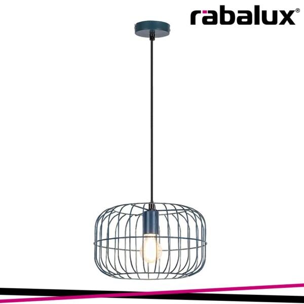 XENIA, METAL PENDANT LAMP, E27 1X MAX 60W, BLUE, D300 MM, TE