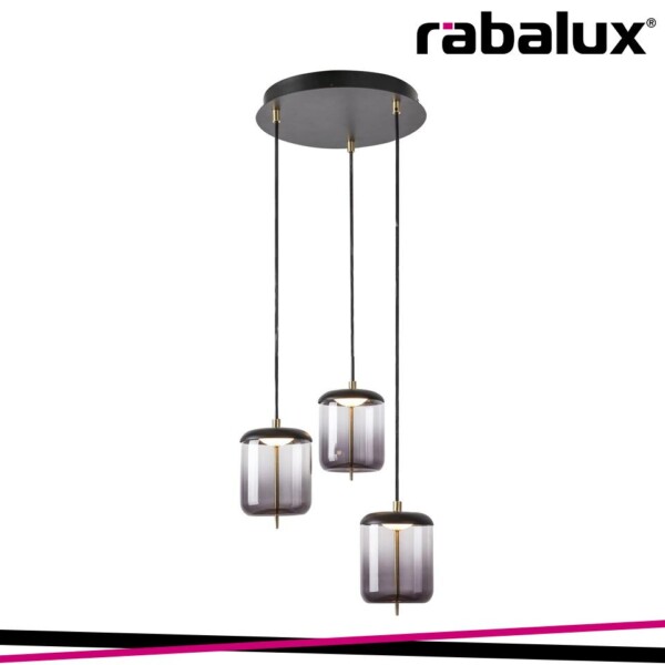 DELICE, LED 18W PENDANT, BLACK/ BRONZEE/ TINTED COLOUR GLASS
