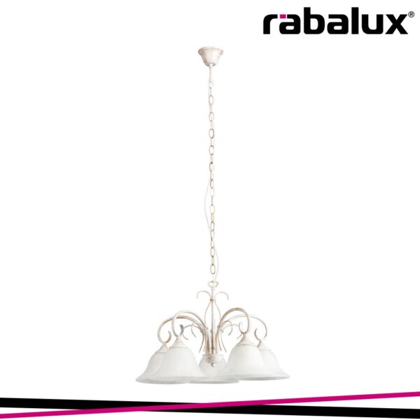 KATHERINE, RUSTIC STYLE ANTIQUE WHITE 5 ARMS PENDANT