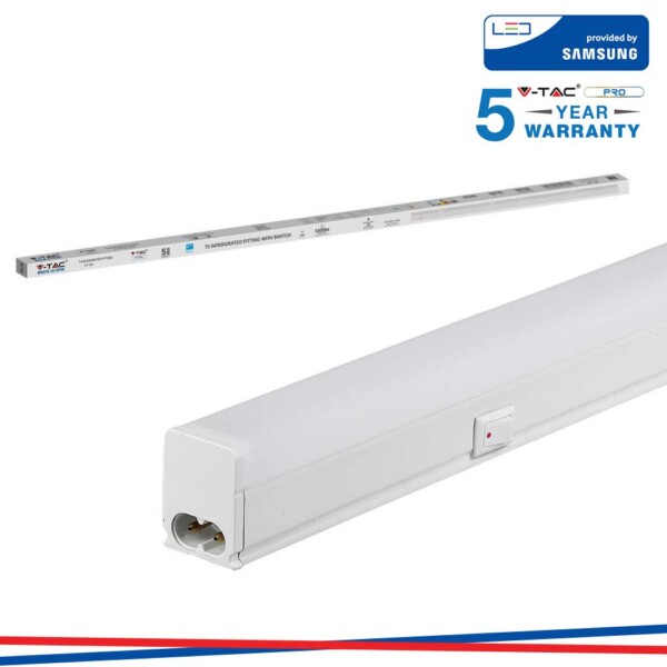 16W LED BATTEN FITTING QUADRATA SAMSUNG CHIP T5 120CM 6500K