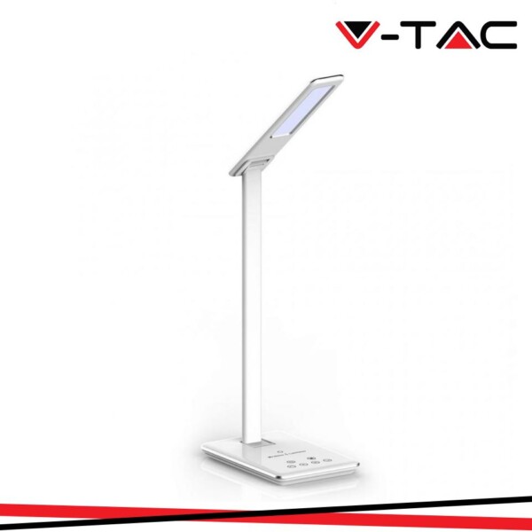 LAMPADA DA TAVOLO LED 5W CARICABATTERIE WIRELESS 3 IN 1 QUADRATA CORPO BIANCO 6500K