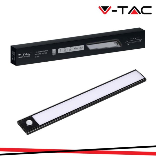 2W LED LAMPADA PER ARMADIO RICARICABILE CON CON SENSOREE CORPO NERO 4000K IP20