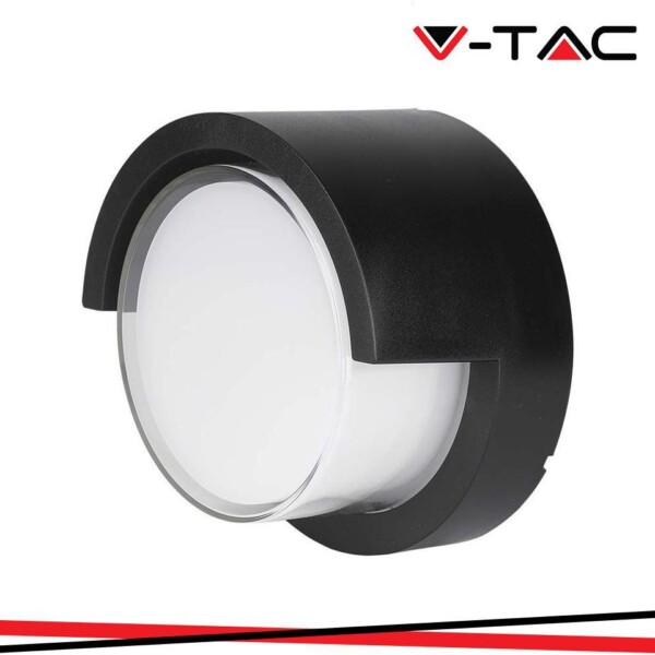 12W LAMPADA LED DA MURO SAMI-FRAME NERA ROTONDA IP65 3000K