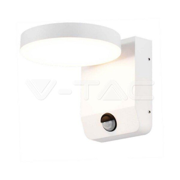 17W LED WALL LIGHT SENSOR CORPO BIANCO ROTONDO 3000K IP65