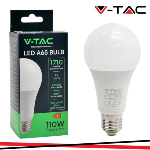 LED LAMPADINA 17W A65 E27 TERMOPLASTICA 6400K