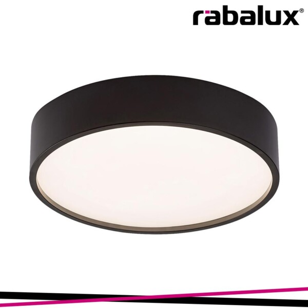LARCIA, INDOOR CEILING LAMP, BLACK PLASTIC LAMP WITH WHITE P