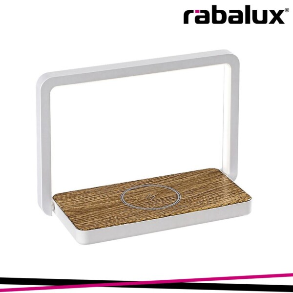BULDUS, INDOOR TABLE LAMP, OAK PLASTIC LAMP WITH MATTE WHITE