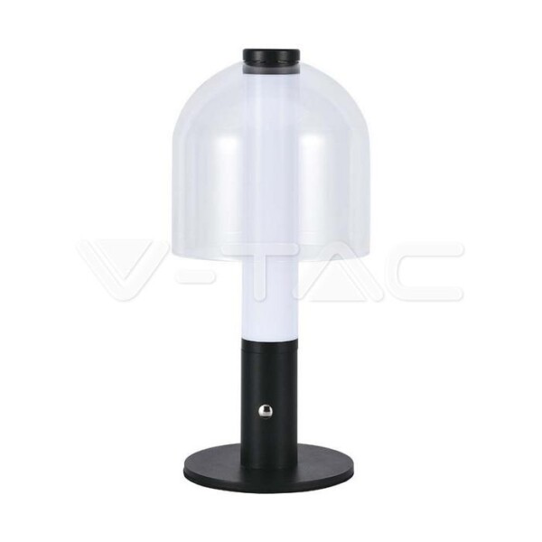 LED LAMPADA DA TAVOLO RICARICABILE 1800MAH  140 X 300 3 IN 1 NERA, VETRO TRASPARENTE