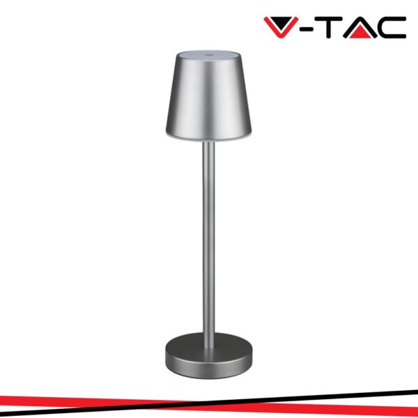 3W LED LAMPADA DA TAVOLO RICARICABILE TOUCH DIMMERABILE CORPO GRIGIO 3000K
