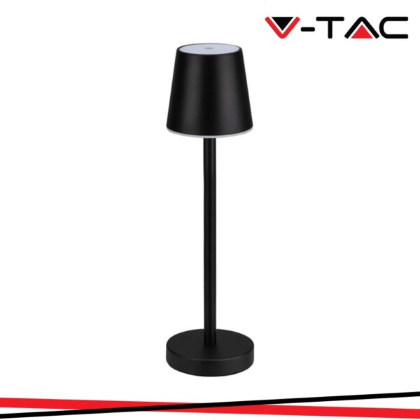 3W LED LAMPADA DA TAVOLO RICARICABILE TOUCH DIMMERABILE CORPO NERO 4000K