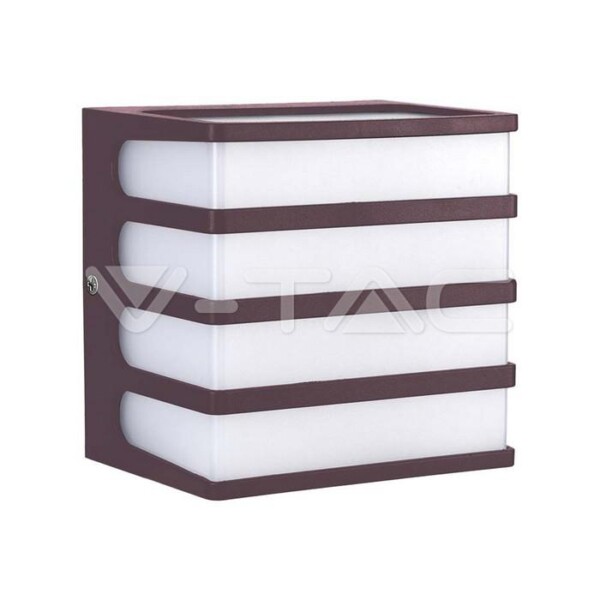 8W LAMPADA LED DA MURO CORPO MARONE IP65 3000K