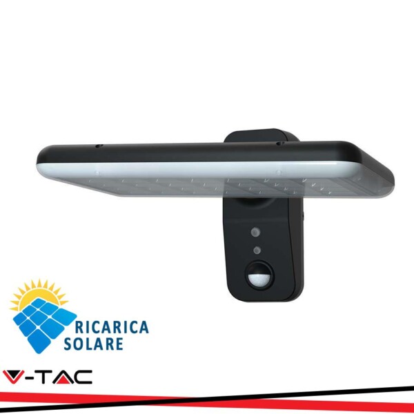15W LED LUCE SOLARE DA PARETE CON SENSORE 4000K, 6000K CORPO NERO