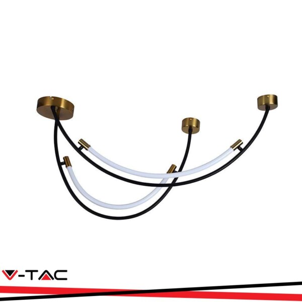 20W LED LAMPADARIO LED A SOSPENSIONE NERA+BRASS 3000K