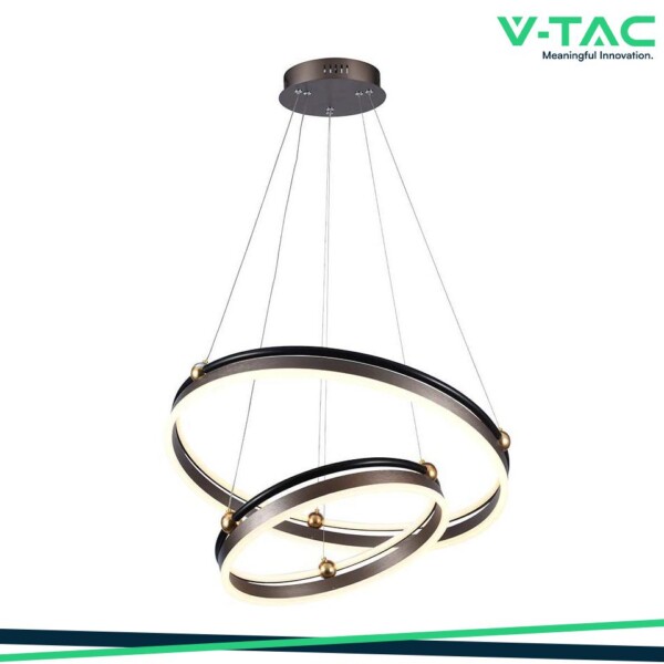 50W LED LAMPADARIO LED A SOSPENSIONE CON 2 CERCHI 3000K COLORE CAFF