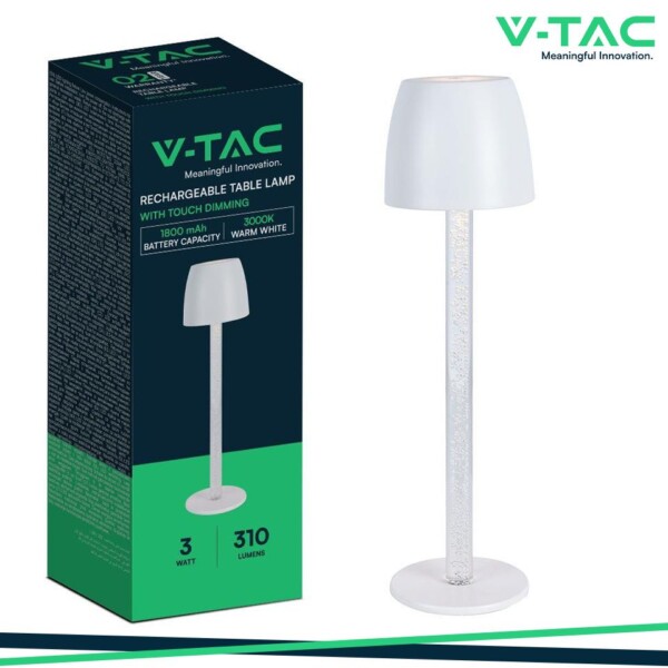 3W LED LAMPADA LED DA TAVOLO TRASPARENTE 3000K CORPO NERO