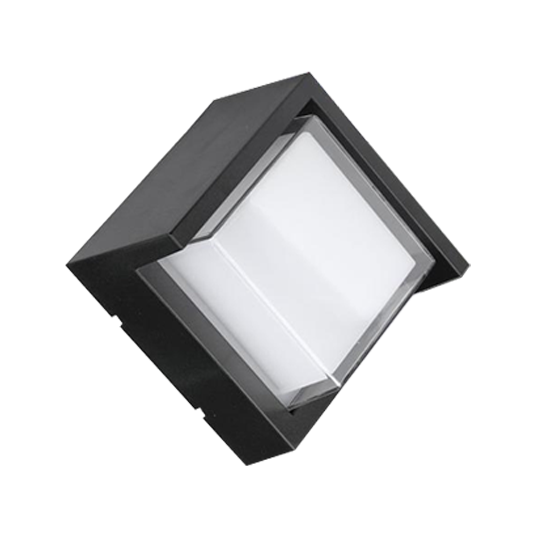 12W LAMPADA LED DA MURO SAMI-FRAME NERA QUADRATA IP65 3000K