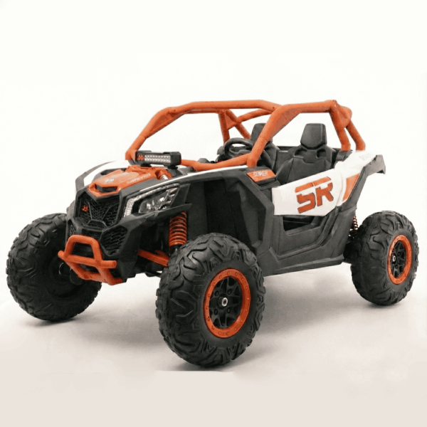 WITIT Auto Automobile ELETTRICA Radiocomandata ATV BUGGY OFF-ROAD per Bambino Bambina Bambini XSDU-808 24V 7Ah Arancione o Rosa 4 motori, bluetooth, USB, LED, telecomando