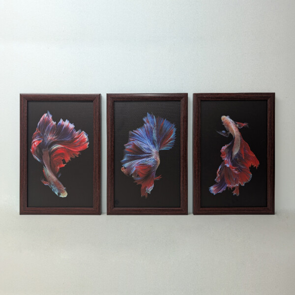 WITIT Tris Trittito di Quadri Quadro Canvas Tela Artistico 40x60 cm con Cornice in Legno, Arte Contemporanea, Arte Moderna, Arte Astratta, Floreale, Geometrico, Estate, Inverno