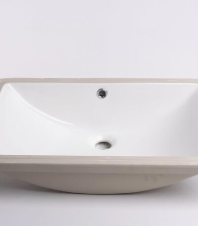 Lavabo da incasso in ceramica bianca rettangolare